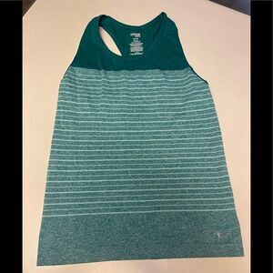 Danskin Now - Women’s Green Teal Striped Loose Fit Tank Top